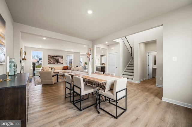 dining room featuring light hardwood / wood-style floors