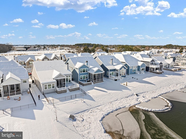 drone / aerial view with a residential view