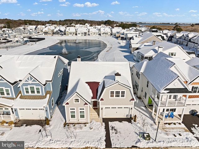 bird's eye view with a residential view