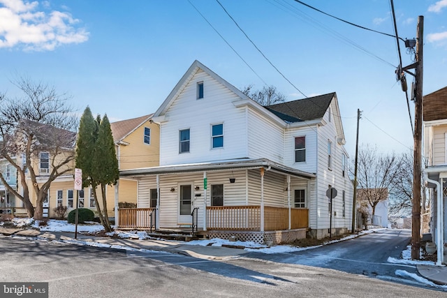 view of front of property with a porch