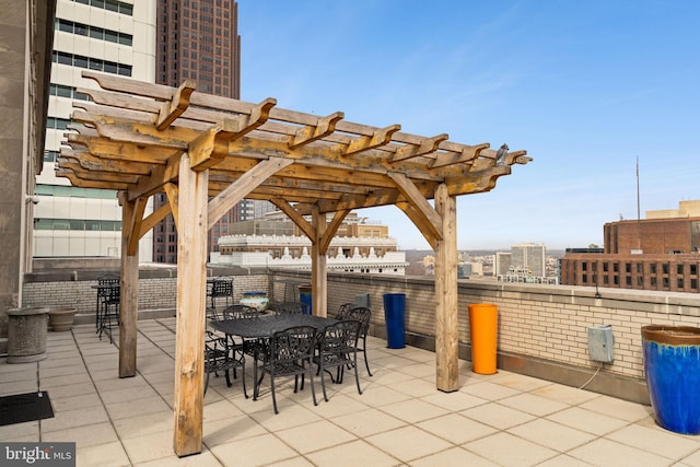 view of patio / terrace with a pergola