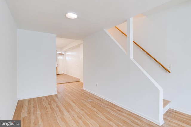 interior space with light hardwood / wood-style flooring