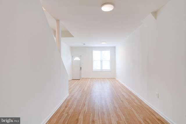 empty room with light wood-type flooring