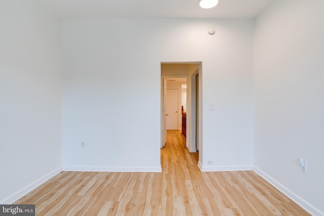 empty room featuring light wood-type flooring