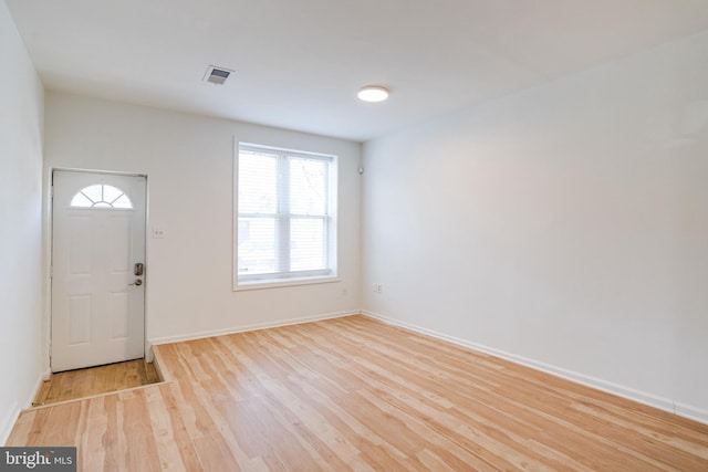 entrance foyer with light hardwood / wood-style flooring