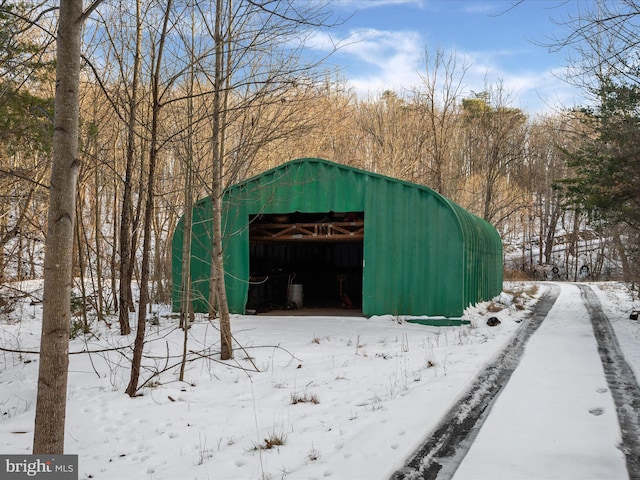 view of snow covered structure