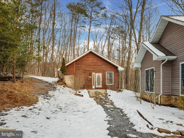 view of snowy exterior