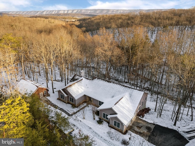 view of snowy aerial view