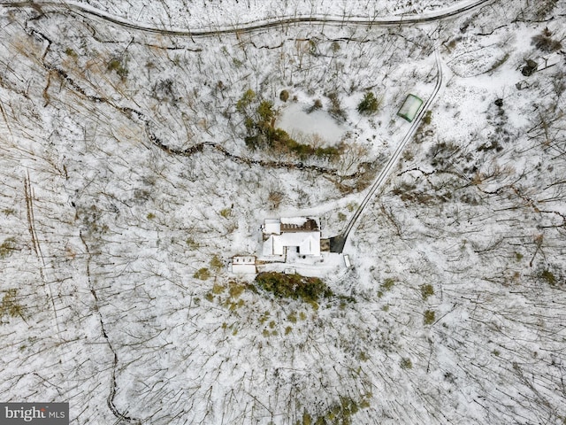 view of snowy aerial view