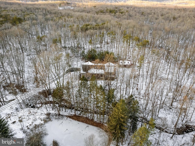 view of snowy aerial view