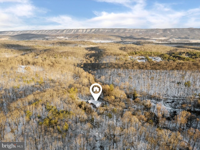 drone / aerial view with a mountain view