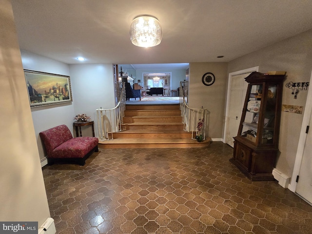 living area featuring a baseboard radiator