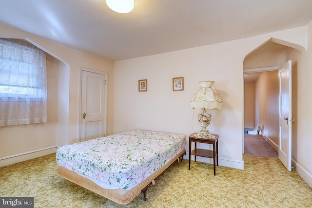 bedroom with carpet floors