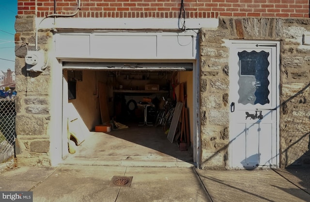 view of garage