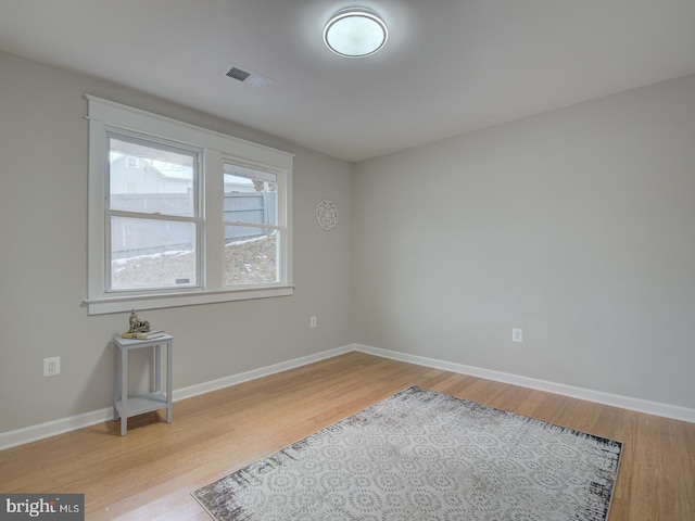 empty room featuring light hardwood / wood-style flooring