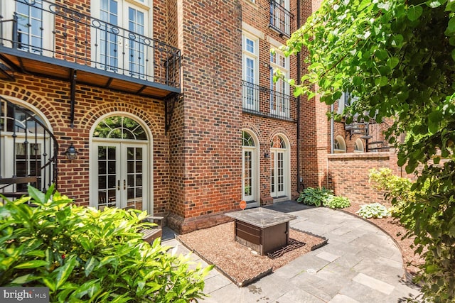 exterior space featuring french doors