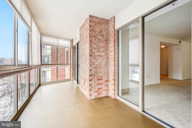 view of unfurnished sunroom