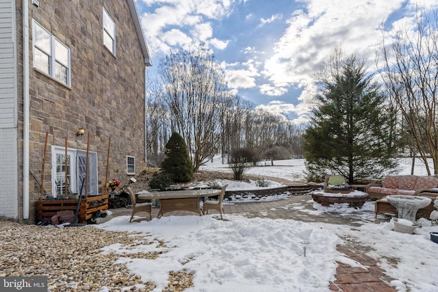 view of snowy yard