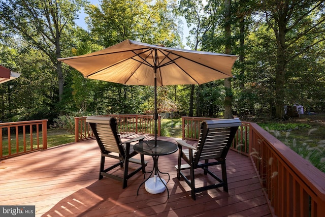 view of wooden deck