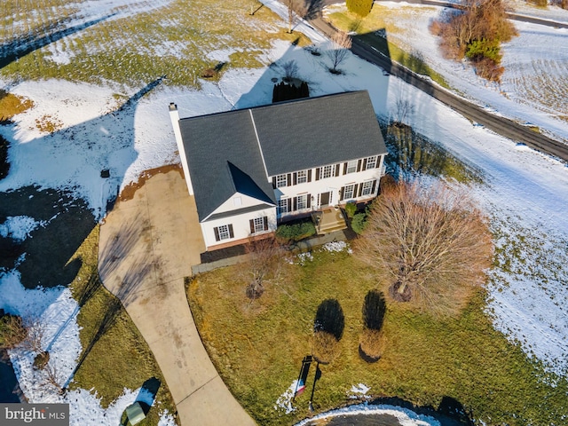 view of snowy aerial view