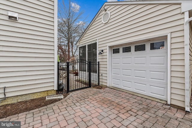 view of garage