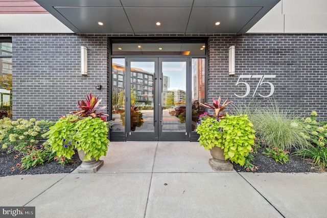 entrance to property with french doors