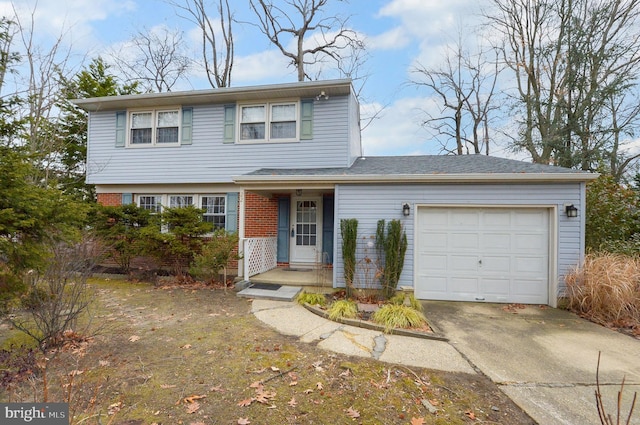 view of front property with a garage