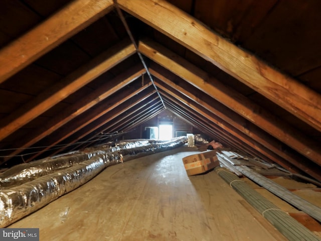 view of unfinished attic