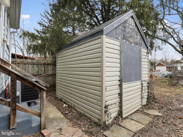 view of outbuilding with central AC