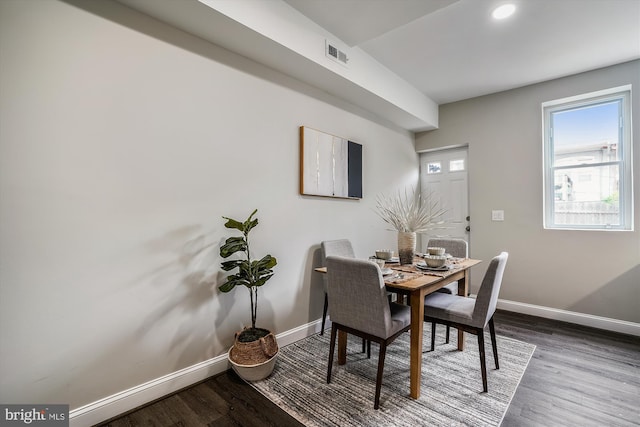 dining room featuring hardwood / wood-style flooring