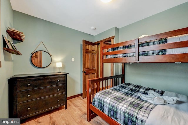 bedroom featuring light wood-type flooring