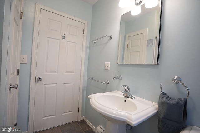 bathroom with sink and tile patterned floors