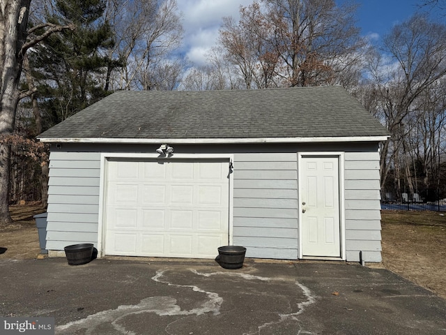 view of garage