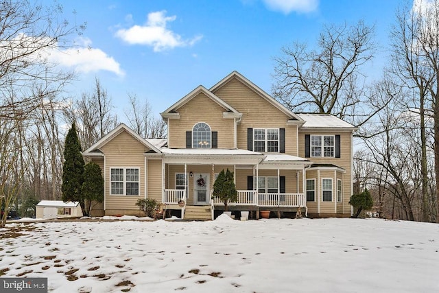 view of front property featuring a porch