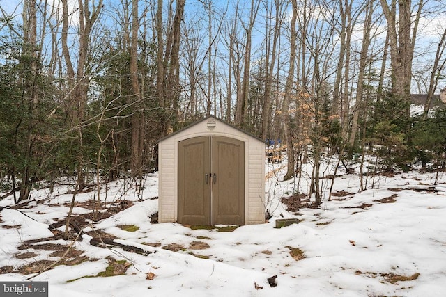 view of snow covered structure