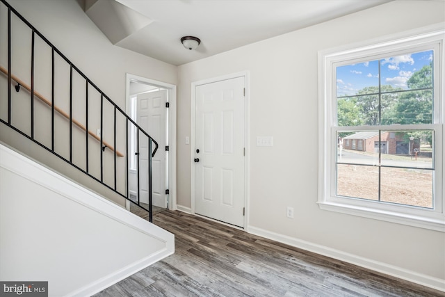 foyer featuring hardwood / wood-style floors