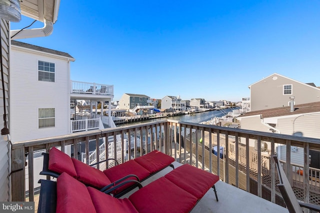 balcony with a water view