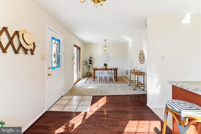 interior space featuring light wood-type flooring