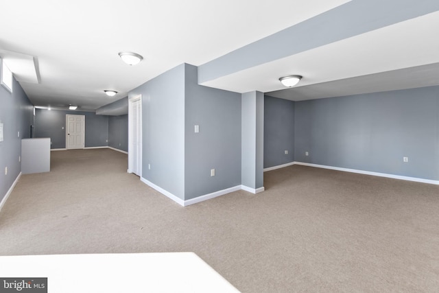 basement featuring carpet