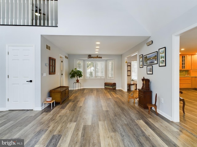 entrance foyer with hardwood / wood-style floors