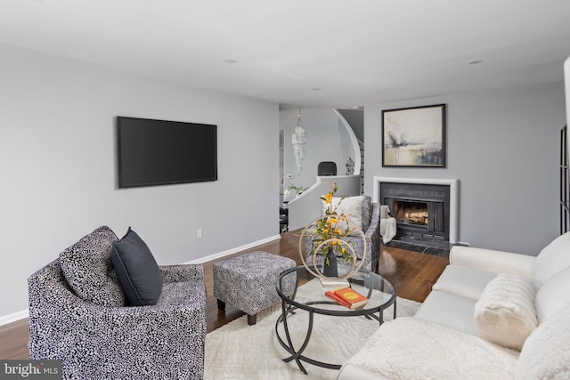 living room featuring hardwood / wood-style flooring