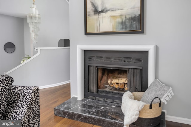 interior details featuring hardwood / wood-style flooring