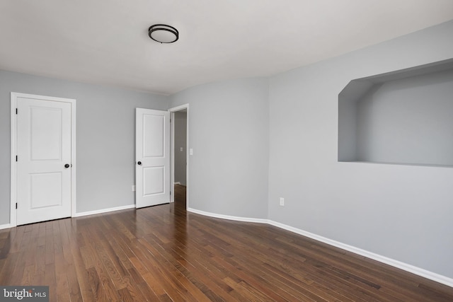 interior space with dark wood-type flooring