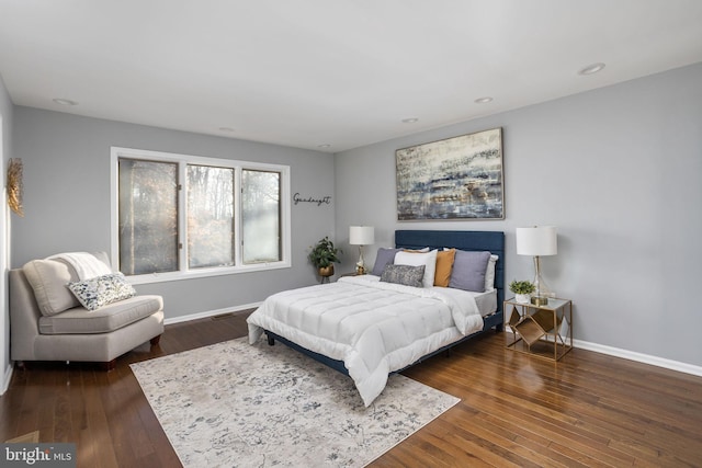 bedroom featuring dark wood-type flooring