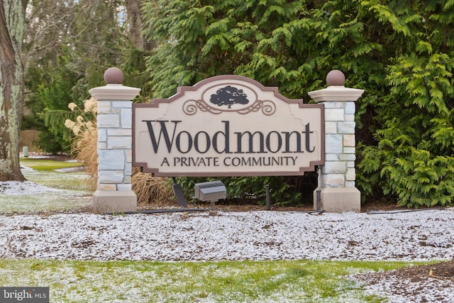 view of community sign