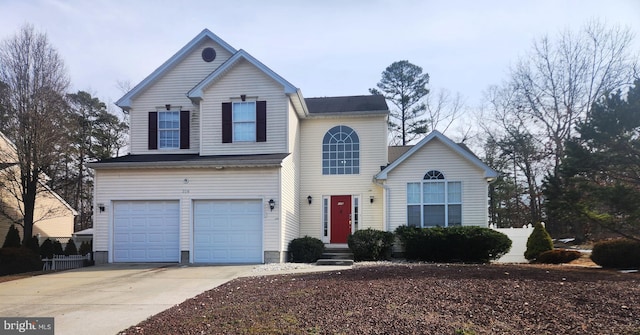 front of property with a garage