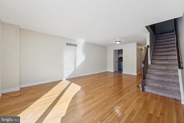 unfurnished living room featuring light hardwood / wood-style floors