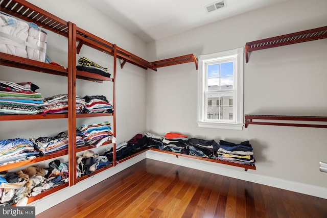 spacious closet featuring wood-type flooring