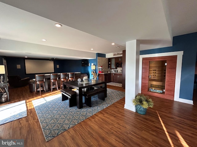 playroom with wood-type flooring