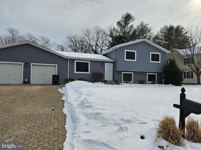 view of split level home